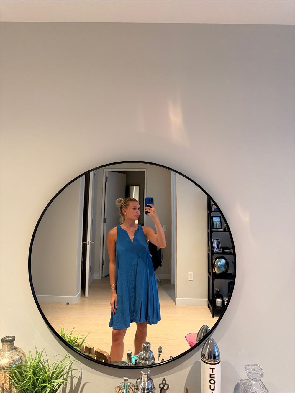 BANANA REPUBLIC Blue Sleeveless V-Neck Dress